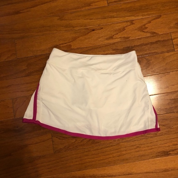NWT. Nike Tennis Dri-Fit Power Skirt Skort. Attached shorts. White and Pink Sz L - Picture 2 of 7